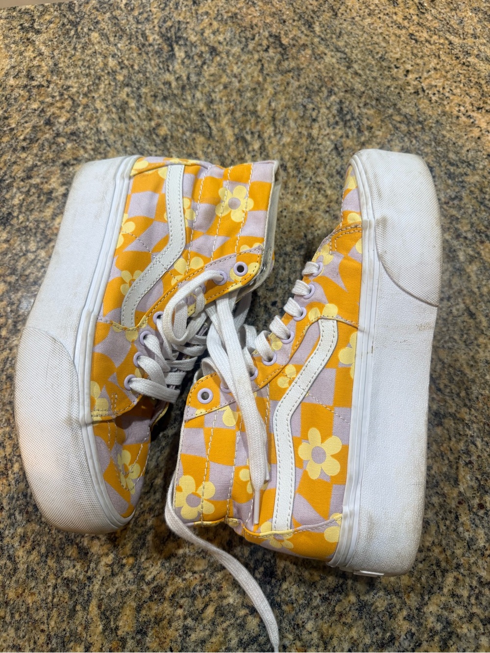 High top platform floral vans women’s size 9